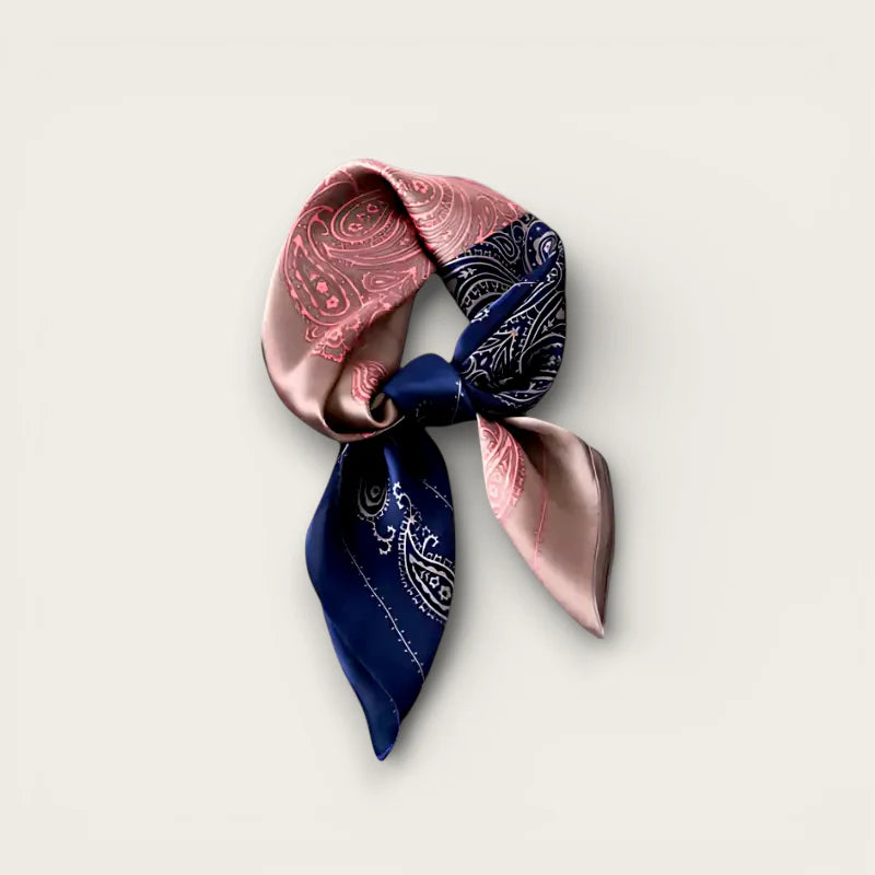 Delicate pink and navy paisley silk Neck Scarf Tie