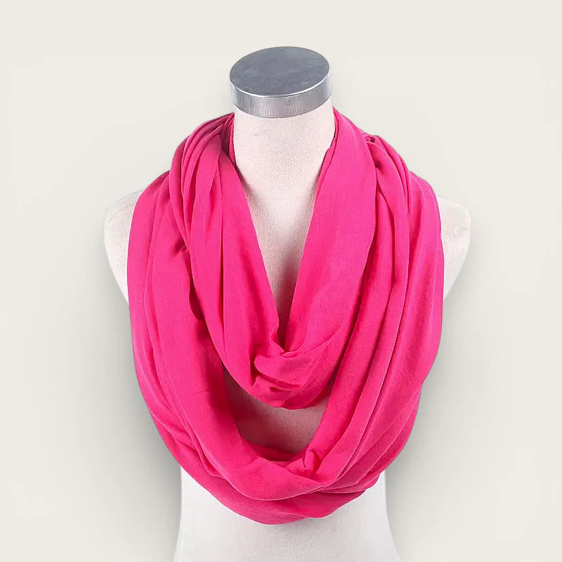 Vibrant fuchsia Pink Infinity Scarf of soft flowing fabric