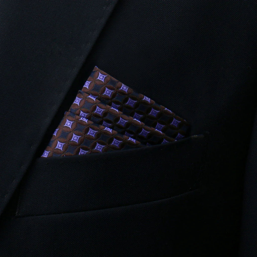 Presidential Pocket Square in black suit pocket
