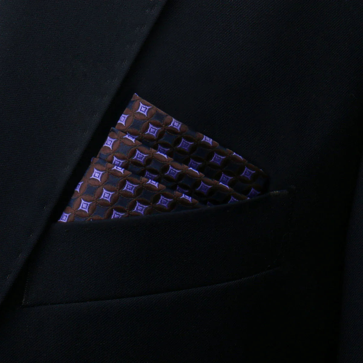 Presidential Pocket Square in black suit pocket