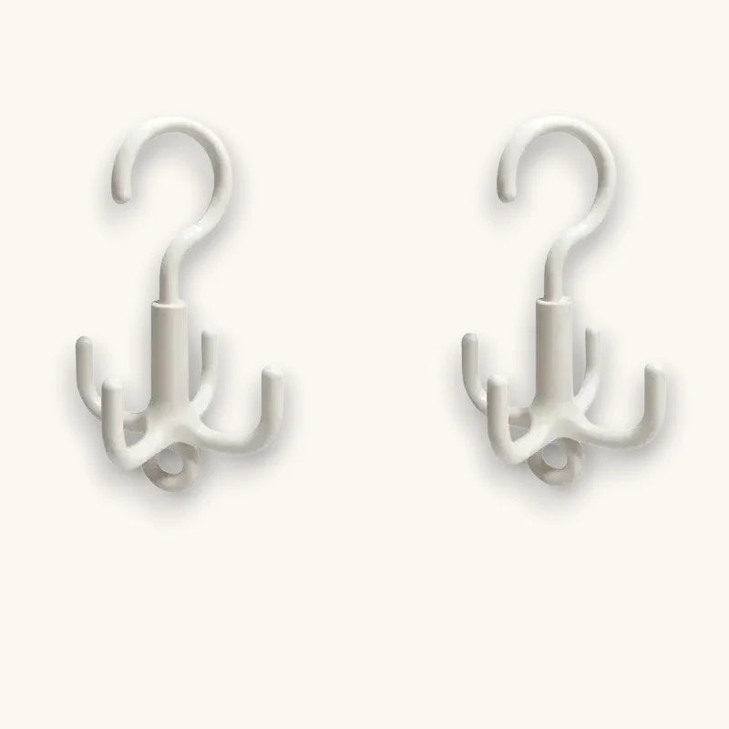 White plastic multi-hook wall-mounted Rotating Scarf Hanger organizer