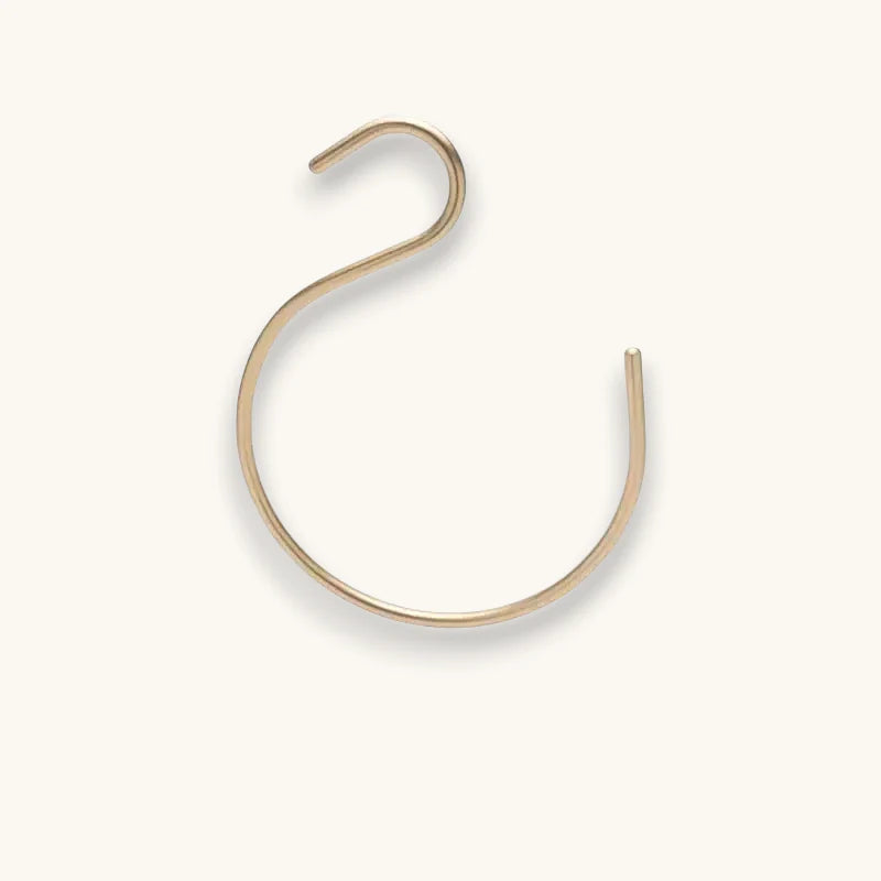 Minimalist gold S-shape hook on Round Scarf Hanger