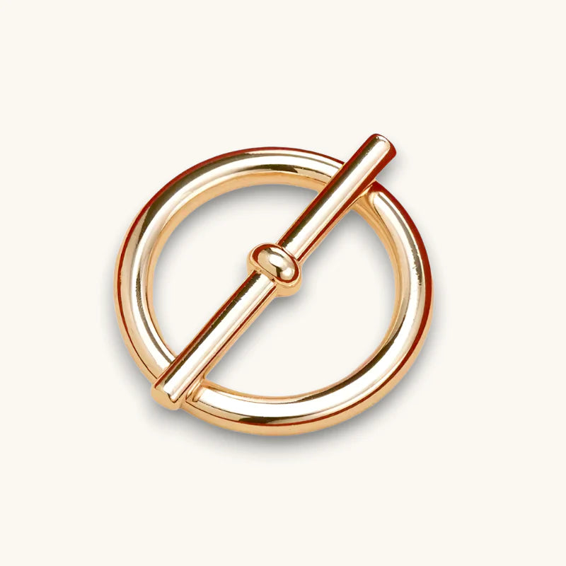 Rose gold scarf holder ring toggle clasp with polished finish