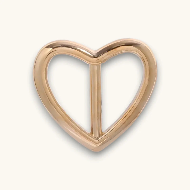Sleek rose gold heart-shaped buckle for Scarf Slide, polished minimalist design